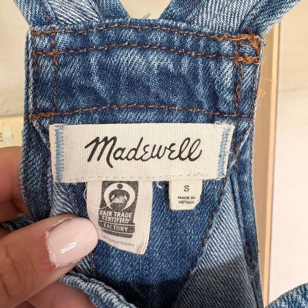 Madewell Light Blue Denim Overalls Shortalls - Picture 4 of 5